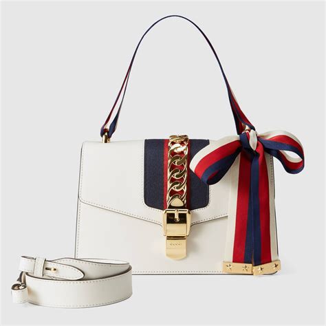 Gucci Sylvie Small Shoulder Bag Offwhite Leather 